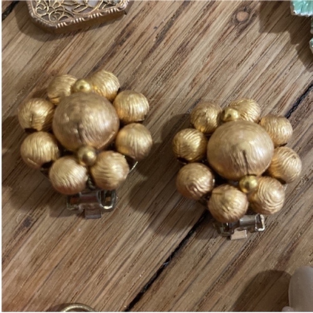 Gold clip on earrings